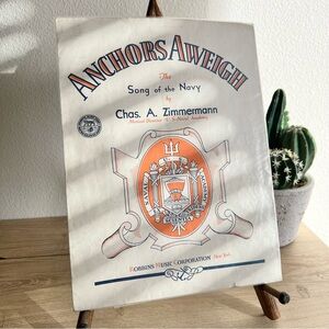1929 Vintage Anchors Aweigh Sheet Music U.S. Navy Naval Academy